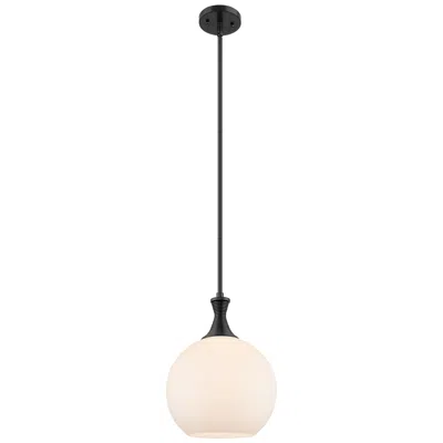 Innovations Lighting Astor 10"w Matte Black Metal Stem Mini Pendant With Matte White Shade