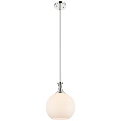 Innovations Lighting Astor 10"w Polished Nickel Metal Stem Mini Pendant W/ Matte White Shade