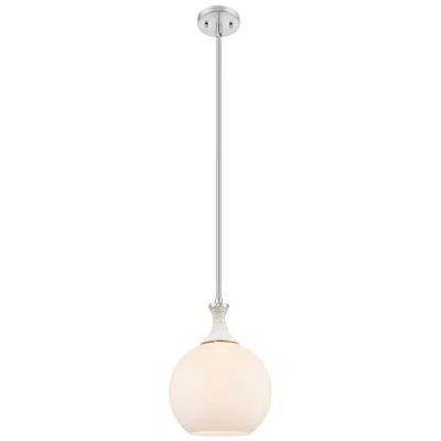 Innovations Lighting Astor 10"w Satin Nickel And White Rope Stem Mini Pendant W/ White Shad