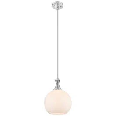 Innovations Lighting Astor 10"w Satin Nickel Metal Stem Mini Pendant With Matte White Shade