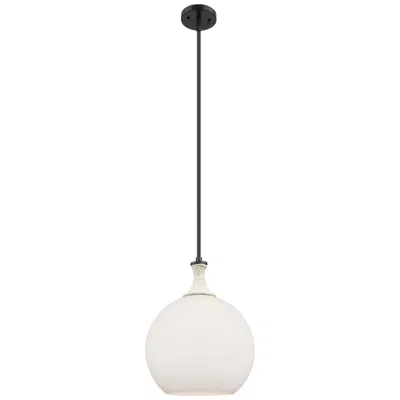 Innovations Lighting Astor 12"w Black And White Rope Stem Mini Pendant W/ White Shade