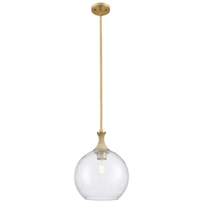 Innovations Lighting Astor 12"w Brass And Brown Rope Stem Mini Pendant W/ Seedy Shade