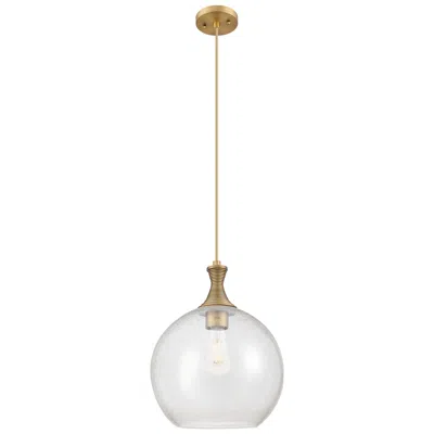 Innovations Lighting Astor 12"w Brushed Brass Metal Cord Hung Mini Pendant With Seedy Shade