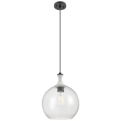 Innovations Lighting Astor 12"w Matte Black And White Rope Cord Mini Pendant W/ Seedy Shade