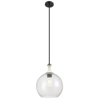 Innovations Lighting Astor 12"w Matte Black And White Rope Stem Mini Pendant W/ Seedy Shade