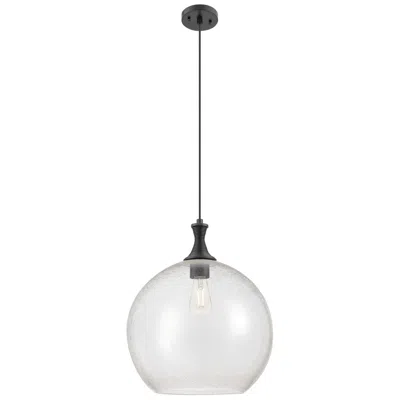 Innovations Lighting Astor 12"w Matte Black Metal Cord Hung Mini Pendant With Seedy Shade