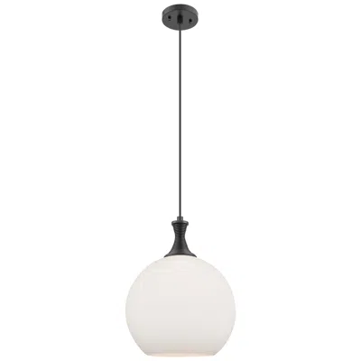 Innovations Lighting Astor 12"w Matte Black Metal Cord Mini Pendant With Matte White Shade