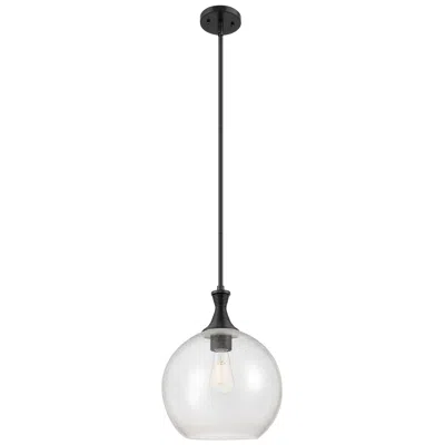 Innovations Lighting Astor 12"w Matte Black Metal Stem Hung Mini Pendant With Seedy Shade