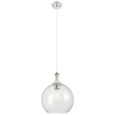 Innovations Lighting Astor 12"w Satin Nickel And White Rope Cord Mini Pendant W/ Seedy Shade