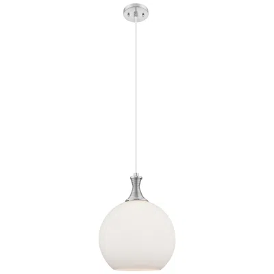 Innovations Lighting Astor 12"w Satin Nickel Metal Cord Mini Pendant With Matte White Shade