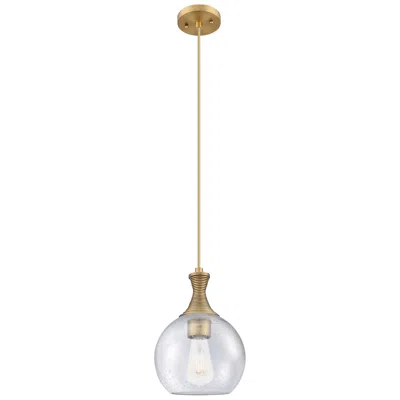 Innovations Lighting Astor 8"w Brushed Brass Metal Cord Hung Mini Pendant With Seedy Shade