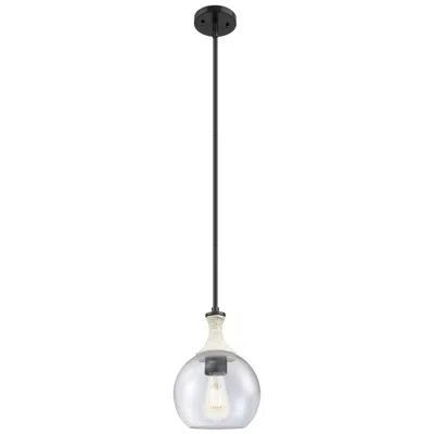 Innovations Lighting Astor 8"w Matte Black And White Rope Stem Mini Pendant With Seedy Shade