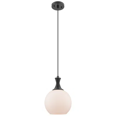 Innovations Lighting Astor 8"w Matte Black Metal Cord Mini Pendant With Matte White Shade