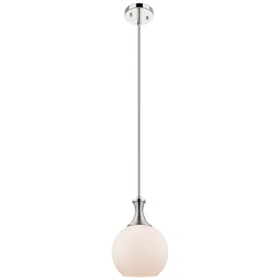 Innovations Lighting Astor 8"w Polished Nickel Metal Stem Mini Pendant W/ Matte White Shade