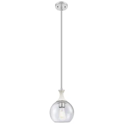Innovations Lighting Astor 8"w Satin Nickel And White Rope Stem Mini Pendant W/ Seedy Shade