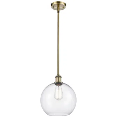 Innovations Lighting Athens 10" Antique Brass Stem Hung Mini Pendant W/ Clear Shade