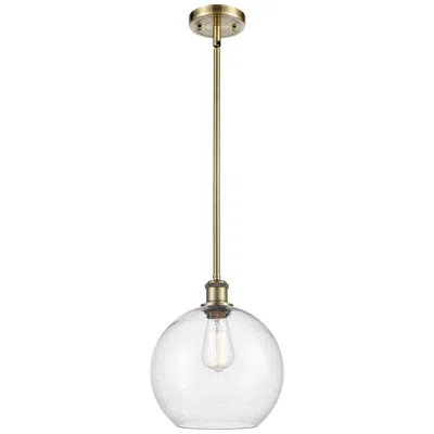 Innovations Lighting Athens 10" Antique Brass Stem Hung Mini Pendant W/ Seedy Shade