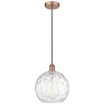 Innovations Lighting Athens 10" Antique Copper Mini Pendant W/ Clear Water Glass Shade