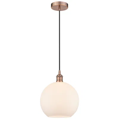 Innovations Lighting Athens 10" Antique Copper Mini Pendant W/ Matte White Shade