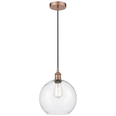 Innovations Lighting Athens 10" Antique Copper Mini Pendant W/ Seedy Shade