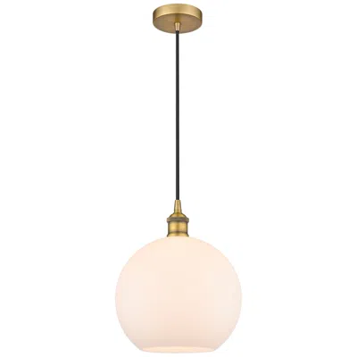 Innovations Lighting Athens 10" Brushed Brass Mini Pendant W/ Matte White Shade