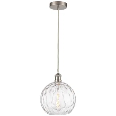 Innovations Lighting Athens 10" Brushed Satin Nickel Mini Pendant W/ Clear Water Glass Shad