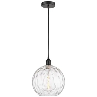 Innovations Lighting Athens 10" Matte Black Mini Pendant W/ Clear Water Glass Shade