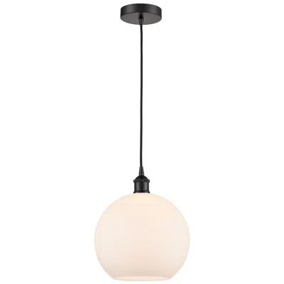 Innovations Lighting Athens 10" Matte Black Mini Pendant W/ Matte White Shade