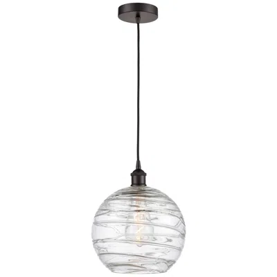 Innovations Lighting Athens 10" Oil Rubbed Bronze Mini Pendant W/ Clear Deco Swirl Shade