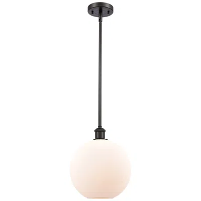 Innovations Lighting Athens 10" Oil Rubbed Bronze Stem Hung Mini Pendant W/ Matte White Sha