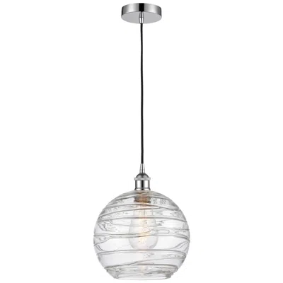 Innovations Lighting Athens 10" Polished Chrome Mini Pendant W/ Clear Deco Swirl Shade