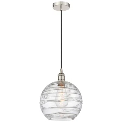 Innovations Lighting Athens 10" Polished Nickel Mini Pendant W/ Clear Deco Swirl Shade
