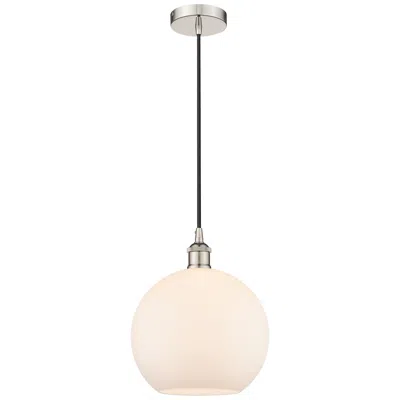 Innovations Lighting Athens 10" Polished Nickel Mini Pendant W/ Matte White Shade