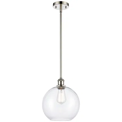 Innovations Lighting Athens 10" Polished Nickel Stem Hung Mini Pendant W/ Clear Shade