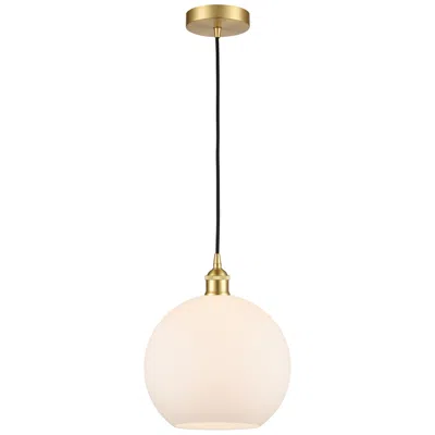 Innovations Lighting Athens 10" Satin Gold Mini Pendant W/ Matte White Shade