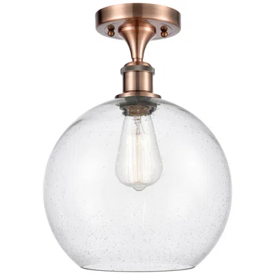 Innovations Lighting Athens 10" Wide Copper Semi Flush Mount W/ Seedy Shade
