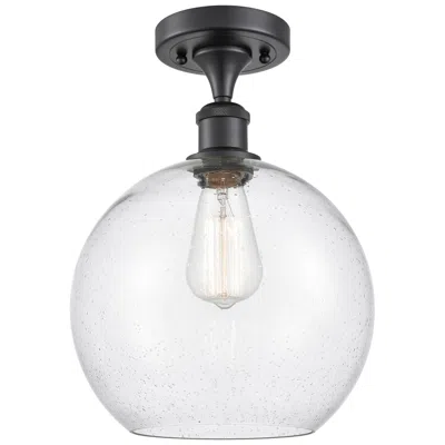Innovations Lighting Athens 10" Wide Matte Black Semi Flush Mount W/ Seedy Shade
