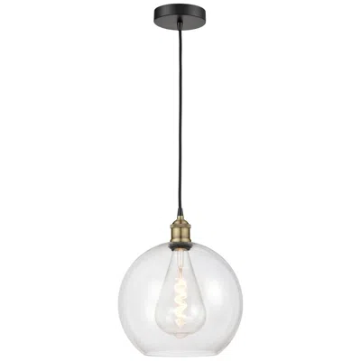 Innovations Lighting Athens 11.75" Wide Black Brass Corded Mini Pendant With Clear Shade