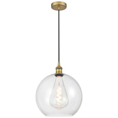 Innovations Lighting Athens 12" Brushed Brass Mini Pendant W/ Clear Shade