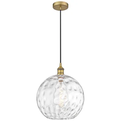 Innovations Lighting Athens 12" Brushed Brass Mini Pendant W/ Clear Water Glass Shade