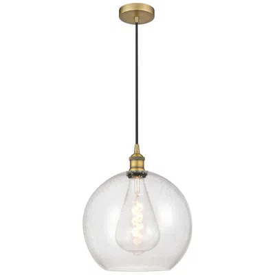 Innovations Lighting Athens 12" Brushed Brass Mini Pendant W/ Seedy Shade