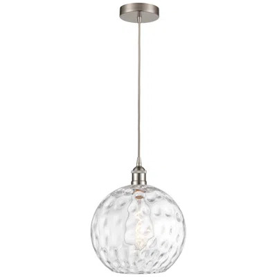 Innovations Lighting Athens 12" Brushed Satin Nickel Mini Pendant W/ Clear Water Glass Shad