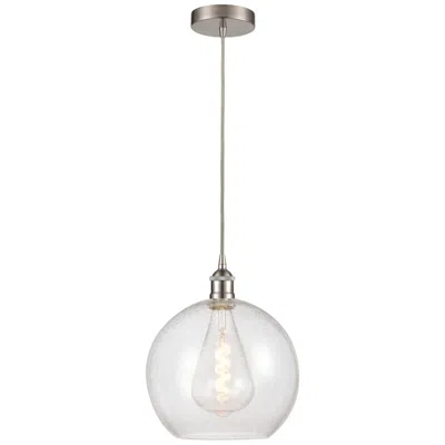 Innovations Lighting Athens 12" Brushed Satin Nickel Mini Pendant W/ Seedy Shade