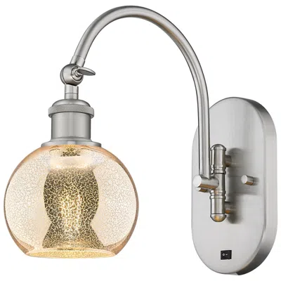 Innovations Lighting Athens 12" High Brushed Satin Nickel Swiveling Sconce W/ Mercury Shade