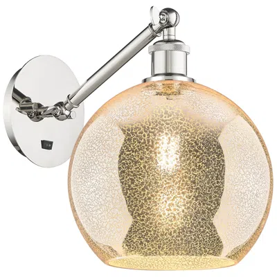 Innovations Lighting Athens 12" High Polished Nickel Adjustable Sconce With Mercury Shade