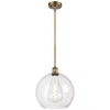 Innovations Lighting Athens 12" Led Mini Pendant - Brushed Brass - Clear Shade In Transparent