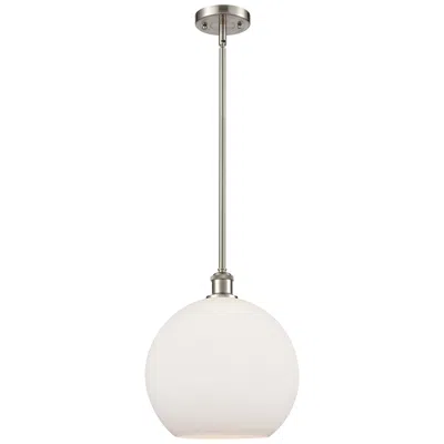 Innovations Lighting Athens 12" Led Mini Pendant - Brushed Satin Nickel - Matte White Shade
