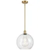 Innovations Lighting Athens 12" Led Mini Pendant - Satin Gold - Clear Shade In Transparent