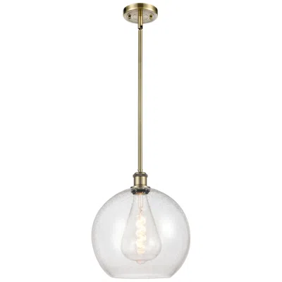 Innovations Lighting Athens 12" Mini Pendant - Antique Brass - Seedy Shade
