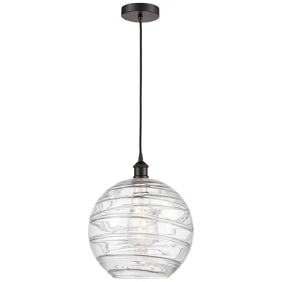 Innovations Lighting Athens 12" Oil Rubbed Bronze Mini Pendant W/ Clear Deco Swirl Shade